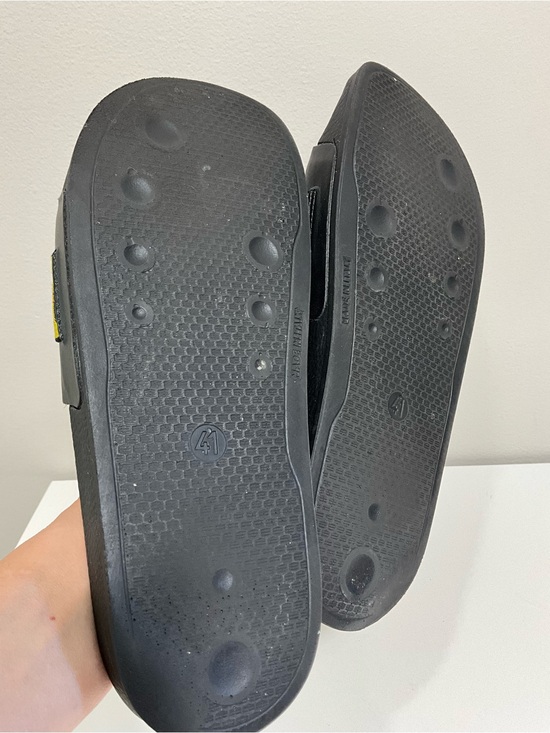 OFF-WHITE Industrial Belt Slides Black Yellow Logo Sandals EU 41 Virgil Abloh main image 9